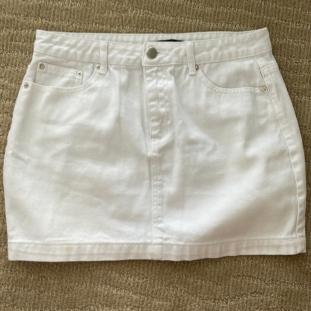 White Jean Skirt